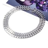 Vintage Geometric Alloy Chain Necklace With Talisman Pendant For Women sidabras