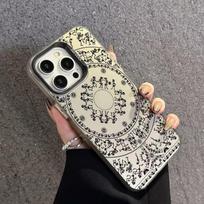 Retro pattern case for Apple iPhone 16 Pro, iPhone 17 Pro, new iPhone 15 Pro, premium iPhone 14 Pro iPhone 7