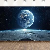 1 piece, 2D flat design, 1 space-themed backdrop banner, universe photography wall banner, Earth and lunar surfaces, wsj 47.2x31.5inch/120*80cm
