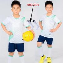 Kids Football Jersey Personalized Custom Boy Soccer Jersey Set Polyester Soccer Uniform Breathable Football Uniform For Children 4XS Height 100-120CM