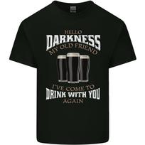 Hello Darkness My Old Friend Funny Guinness Mens Cotton T-Shirt Tee Top XXXXL