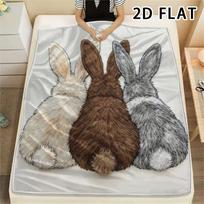 1Pc 2D FLAT Three Bunny Backs Print Flannel Blanket,High quality Comfortable for All Seasons,Home Decor,Warmth and Comfort,Perfect for Christmas Gifts 80cm x 120cm