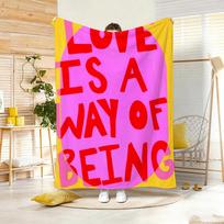 Slogan Minimalist sunny eclectic love quotes Throw Lightweight 240g Flannel Blanket Soft Skin-friendly for Summer Cooling 75x90cm