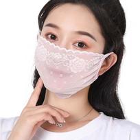 Solid Color Outdoor UV Protection Mask For Women Sunscreen Mask Face Shield Lace Mask Face Cover šviesiai rausvos spalvos