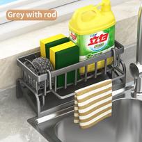 Kitchen Shelf Cleaning Cloth Storage Draining Rack Household Detergent Sponge Rack Water Sink Water Sink Water Sink Artifact tamsiai pilka spalva