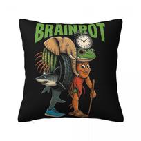 Italian Brainrot Pillowcase Printing Polyester Cushion Cover Decor Pillow Case Cover Bed Square 45X45Cm Peach skin 18*18(CM)-1Pcs