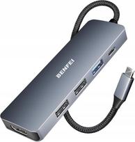 Benfei Usb-c Hub 5in1: 4k Hdmi, 3x Usb-a, 100w Pd, Pilkas