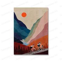 Lauko sportas Dviračių sportininkas Sienos menas Drobės tapyba Dviračių pora Plakatai ir spaudiniai Peizažas Sienos paveikslai Svetainės dekoravimui 40x60cm No Framed balta
