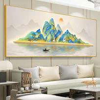 Tūkstančiai mylių upių ir kalnų: 2023 Laimės Elnio Kryželiu Siuvinėtas Peizažas Svetainei Medium Grid 3-Strand Cotton Embroidery 150*50CM