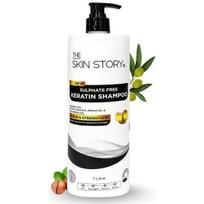 The Skin Story Šampūnas be sulfatų su keratinu - Spalvotų plaukų priežiūra | Plaukus glotninantis šampūnas | Suteikia blizgesio, minkšti ir nepūkuoti plaukai (450 ml)