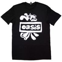 100% cotton TOPS UNISEX TEES MENS WOMENS Oasis Splat Logo Official T-Shirt 4XL juoda