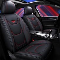 PU oda 1 vnt. Sėdynių automobilio sėdynės užvalkalas Toyota Corolla Fortuner Sequoia Auris Avensis YARIS Vios Celica 86 RV4 Automobiliui Black Red 1PC FRONT