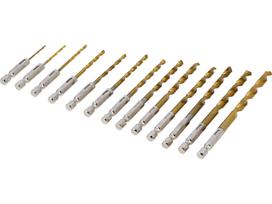 Spiralinių grąžtų rinkinys HSS su šešiakampiu kotu, 1,5–6,5 mm, 13 vnt. (21655)