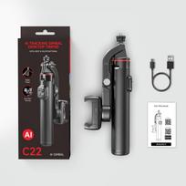 C22 130cm Long Tripod Gimbal Stabilizer with AI Face Tracking Phone Selfie Remote Control for Desk Use c22 juoda