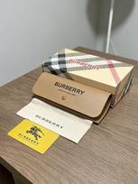 BURBERRY Premium odinis akinių dėklas, Klasikinis margintas akinių laikymo dėžutė, Nešiojama sagtelės saulės akinių dėkliukas su pilnu dovanų įpakavimo rinkiniu ruda
