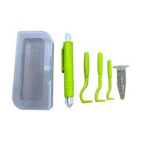 Pet Tick Remover Tweezers Set Portable Reusable Lice Flea Catching Tool Multifunctional Grooming Supplies For Dog Cat Cattle žalia