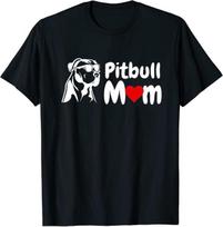 Pitbull Mom Funny Dog Lover Classic Tee T-Shirt L