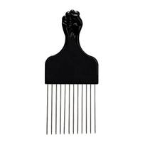 New Professional Barber Comb Pick Hair Wide Teeth Afro Texture Comb Metal Salon Comb SZI15 juoda