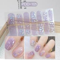 Press On Nail Stickers 1 Sheet Self Adhesive Minimalist Floral Fake Nails for Business Events 105