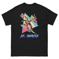 St Moritz Retro Snowboarder 80s 90s Snowboarding T-Shirt XXXXL