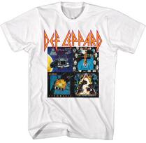 Def Leppard 4 Different Album Covers Men's T Shirt Rock Music Band Merch S
