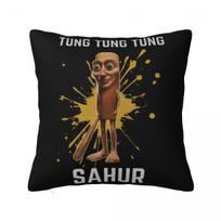 Tung Tung Tung Sahur Pillow Cases Italian Brainrot Meme Cushion Cover Fashion Polyester Decorative Pillowcase For Home 40*40Cm Peach skin 18*18(CM)-1Pcs