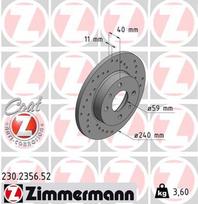 ZIMMERMANN Stabdžių diskas SPORT BRAKE DISC Z 230.2356.52