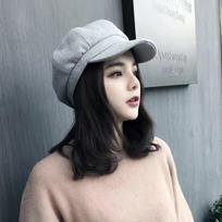 Luxury Wool Beret Women Autumn Winter Kepi Retro Black Duckbill Hat Trend Painter Hats Korean British Octagonal Hat