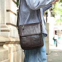 Men's Premium Genuine Leather Retro Crossbody Messenger Bag