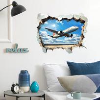 Kūrybiški lūžusios sienos lėktuvo miegamojo svetainės namų fono grožio dekoravimo sienų lipdukai 40*50cm/fun-f729