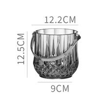 Transparent Wine Ice Cooler For Party Home Whisky Ice Bucket Ice Champagne Bucket Thermal Beer Bucket Bar Accessories 12.2cm pilka spalva
