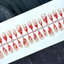 Press on Nails Reusable Fake Nails with Designs Reusable False Nails Press ons Glossy Full Cover Acrylic Glue on Nails Stick on Nail for Women