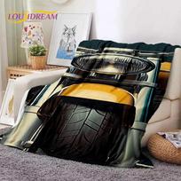 Motokroso Modernus retro Motociklo Minkštos antklodės, Šildanti metama antklodė Patogi antklodė Piknikui Lovoms Sofai Namams Miegamajam 75x90cm