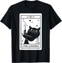 The Lovers Cat Humor Tarot Card Halloween Black Cats Lover T-Shirt Unisex T-Shirt XXL