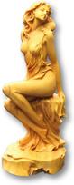 VICHE CATT Wood Carving Goddess Beautiful Girl Figurine (15cm)