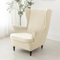 Thickened Tiger Bench Covering Chair Cover Elastic Silver Fox Wing Chair Protector Home Use Hotel All-inclusive Tiger Chair Sofa Cover Cover 30*26*10cm tamsiai mėlyna spalva