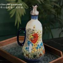 Ceramic Oil Pot,household Anti-hanging Leak-proof Vegetable Oil Bottle Kitchen High Temperature Peanut Soy Sauce Vinegar Pots