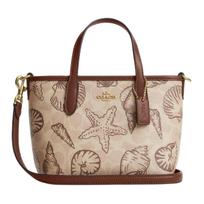 Coach City 15 kriauklių rašto rankinė su nuimamu peties dirželiu Moteriška rankinė rudos spalvos CBM65-IMSAS Basic Set (Bag+Dust Bag)
