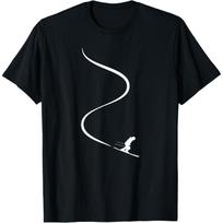 Skier Carving Powder Snow Trail Graphic TShirt Breathable Casual Short Sleeve Tee S juoda