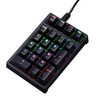 USB laidinė išorinė skaičių klaviatūra, 21 klavišo mechaninė klaviatūra su spalvotu foniniu apšvietimu, nešiojamojo kompiuterio, PC kompiuterio priedai, pramonės, finansų, mokesčių juoda