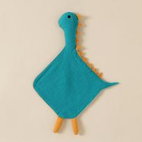 Kūdikio migdukas su medvilniniu audiniu ir pliušiniu dinozauru bei gulbe miego atsipalaidavimui Green Dinosaur blue