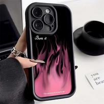 Pink Flame Case for Apple iPhone 14, 15 Pro, Max, New 16 Pro, Premium 17 Pro, Creative iPhone 7