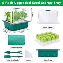 Seed Starter Germination Kit 1 Set Mini Greenhouse Grow Tray Easy to Clean for Indoor Balcony Plant Cultivation A