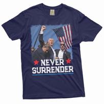 Mens DJT 2024 Shirt Donald Trump Patriotic Shirt Never Surrender Shirt L