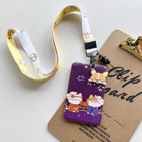 Shiba Inu Keychains Korean Card Case Cartoon Card Holders Card Storage Cover Card Access Control A