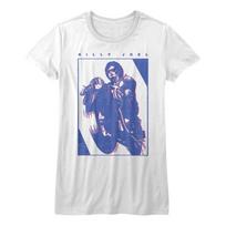 Billy Joel Riding Motorcycle Womans Fitted T Shirt Soft Rock Music L