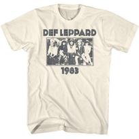 Def Leppard 1983 Black & White Band Photo Men's T Shirt Rock Band Merch 2XL