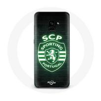 Coque Samsung Galaxy A5 2018 scp sporting portugal lumineux fond noir juoda