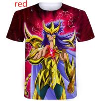 Vasaros Saint Seiya 3D spausdinti marškinėliai Šaunūs juokingi marškinėliai Topi Harajuku Anime marginti trumpomis rankovėmis drabužių viršutinė dalis XS