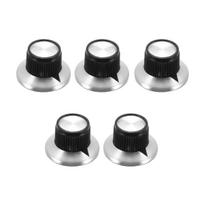 5/10/20 PCS Guitar Effect Pedal Knob Chrome Top Arrow Indication Knob/6.35MM Shaft/Compatible with Electric Guitar Bass white